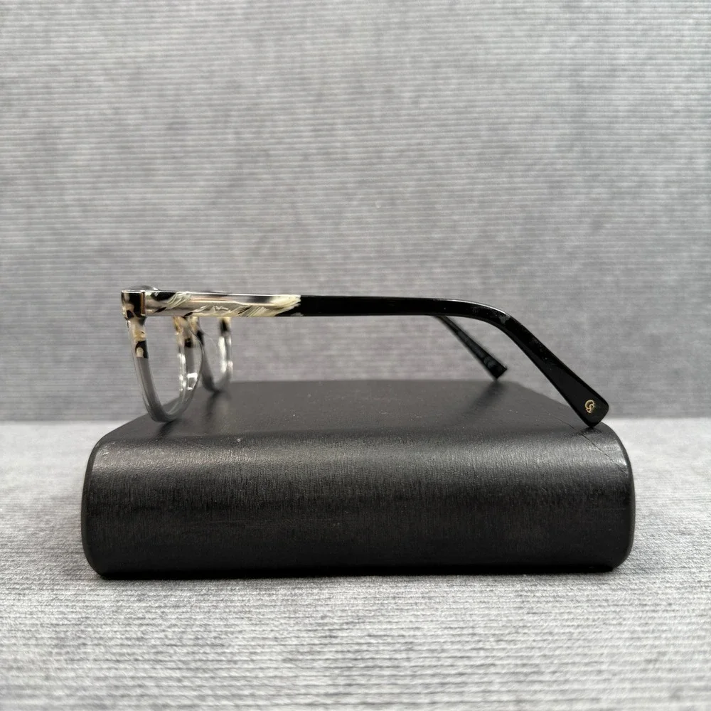 Christian Siriano Renee Eyeglasses Black White Marbled Tortoise Cat Eye Frames